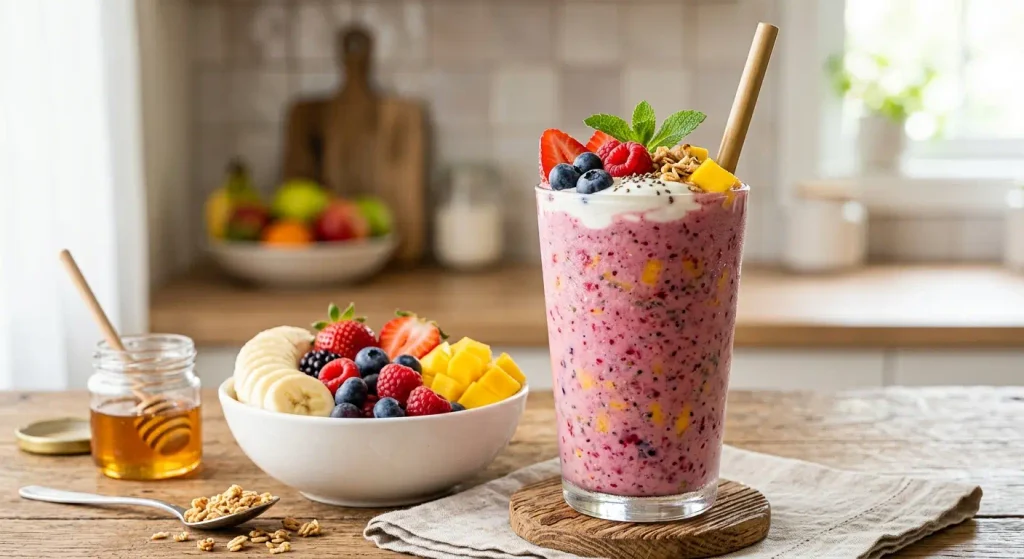 Receita de Smoothie de Frutas com Iogurte: Refrescância e Nutrição em um Copo 1 Receita de Smoothie de Frutas com Iogurte: Refrescância e Nutrição em um Copo