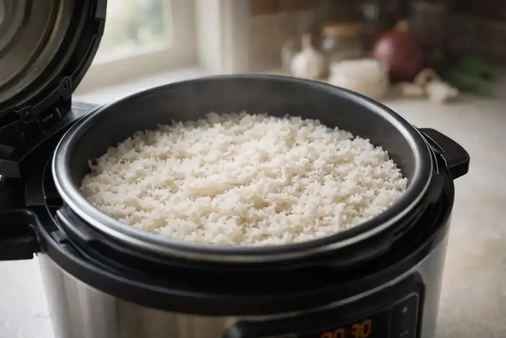 Arroz na panela de pressão elétrica