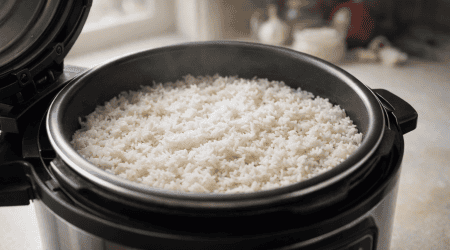 arroz na panela de pressão elétrica